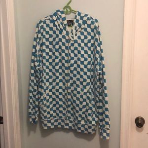Teal checkered lightweight Volcom hoodie